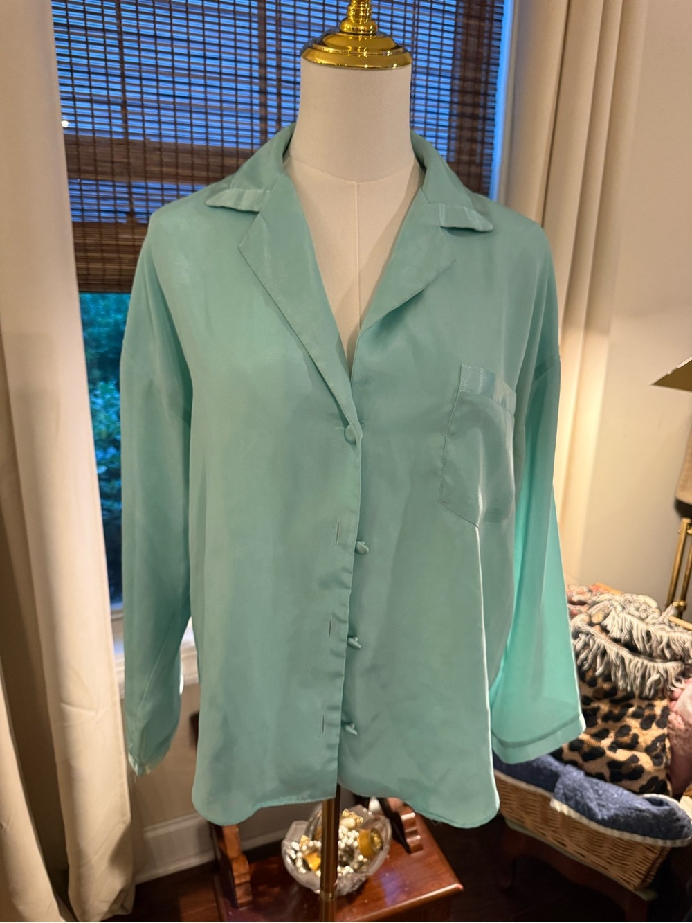 Gold Label Vintage Victoria's Secret Light Teal Button-Down Shirt